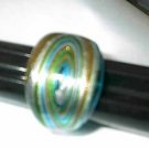 Blue Swirl MURANO GLASS RING Size 9