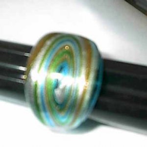 Blue Swirl MURANO GLASS RING Size 9