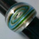 Blue Swirls MURANO GLASS RING Size 9