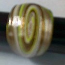 Yellow Swirls MURANO GLASS RING Size 8