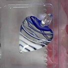 Blue and White Heart Glass Pendant