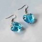 Light Blue Glass Heart  EARRINGS