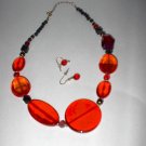 Orange FASHION BEAD NECKLACE SET   Free Shipping