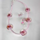 Pink Lampwork  NECKLACE SET