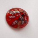 red Oval Lampwork  Glass Pendant