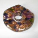 Multi  doughnut Lampwork  Glass Pendant