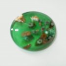 Green Oval Lampwork  Glass Pendant