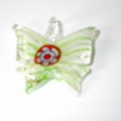 Green Butterfly Lampwork  Glass Pendant
