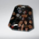 Black  Gold Oct Lampwork  Glass Pendant