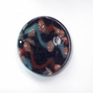 Flat Black Round Lampwork  Glass Pendant