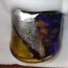 Blue Gold  MURANO GLASS RING Size 7.5