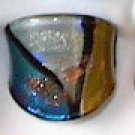 Blue Gold  MURANO GLASS RING Size 9