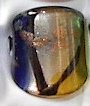 Blue Gold  MURANO GLASS RING Size 6