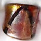 Brown  Gold  MURANO GLASS RING Size 6