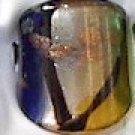 Blue  Gold  MURANO GLASS RING Size 6