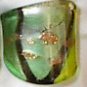 Multi Greens MURANO GLASS RING Size 6