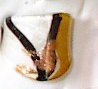 White Gold MURANO GLASS RING Size 8.5