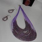 Purple Seedbead  NECKLACE SET