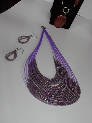 Purple Seedbead  NECKLACE SET