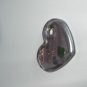 Gray Flat Heart Lampwork  Glass Pendant