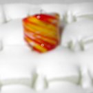 Orange Yellow  MURANO GLASS RING Size 7