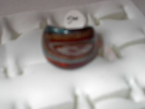 Red Teal  MURANO GLASS RING Size 8.5
