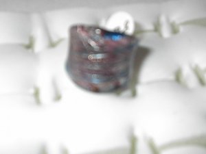 Teal Silver   MURANO GLASS RING Size 8