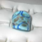 Teal  Blue Gold MURANO GLASS RING Size 9