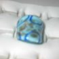 Teal  Blue Gold MURANO GLASS RING Size 9