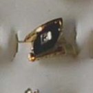 Jet Black Crystal With one CZ 18Gold Plated  Size 5