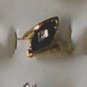 Jet Black Crystal With one CZ 18Gold Plated  Size 5