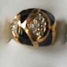 Black Design  With  CZ 18Gold Plated  Size 5