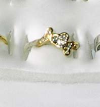 CZ Small Heart Design  18Gold Plated  Size 5