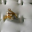 Four Clear Cz stone Branch Ring  18Gold Plated Size 5