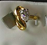 Pear Shape Clear Cz stone Ring 18Gold Plated Size 5