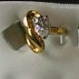Pear Shape Clear Cz stone Ring 18Gold Plated Size 5