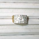 Block of 45 Clear Cz stone Ring 18Gold Plated Size 9