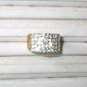 Block of 45 Clear Cz stone Ring 18Gold Plated Size 9