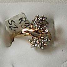 Multi Cluster Cz S Shape  Ring 18Gold Plated Size 5
