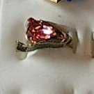 Pink Austrian Crystal Ring 18Gold Plated Size 4