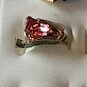 Pink Austrian Crystal Ring 18Gold Plated Size 4