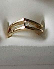 Single Side CZ  Ring 18Gold Plated Size 5