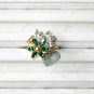 Green Flower Stone CZ  Ring 18Gold  Plated Size 6