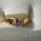 Square  Stone CZ  Ring 18Gold  Plated Size 6