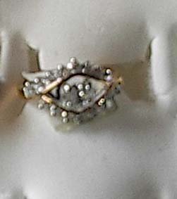 CZ Stone eye shape Ring 18Gold  Plated Size 5