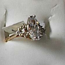 CZ Stone Marquete shape Ring 18Gold  Plated Size 5