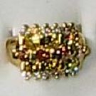 Citrus Stone and  Cz Ring 18Gold Plated Size 10
