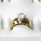 Plain Band With CZ Ring 18Gold Plated Size 5