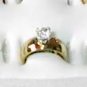 Plain Band With CZ Ring 18Gold Plated Size 5
