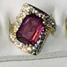 Amethyst With CZ Ring 18Gold Plated Size 5 Must See